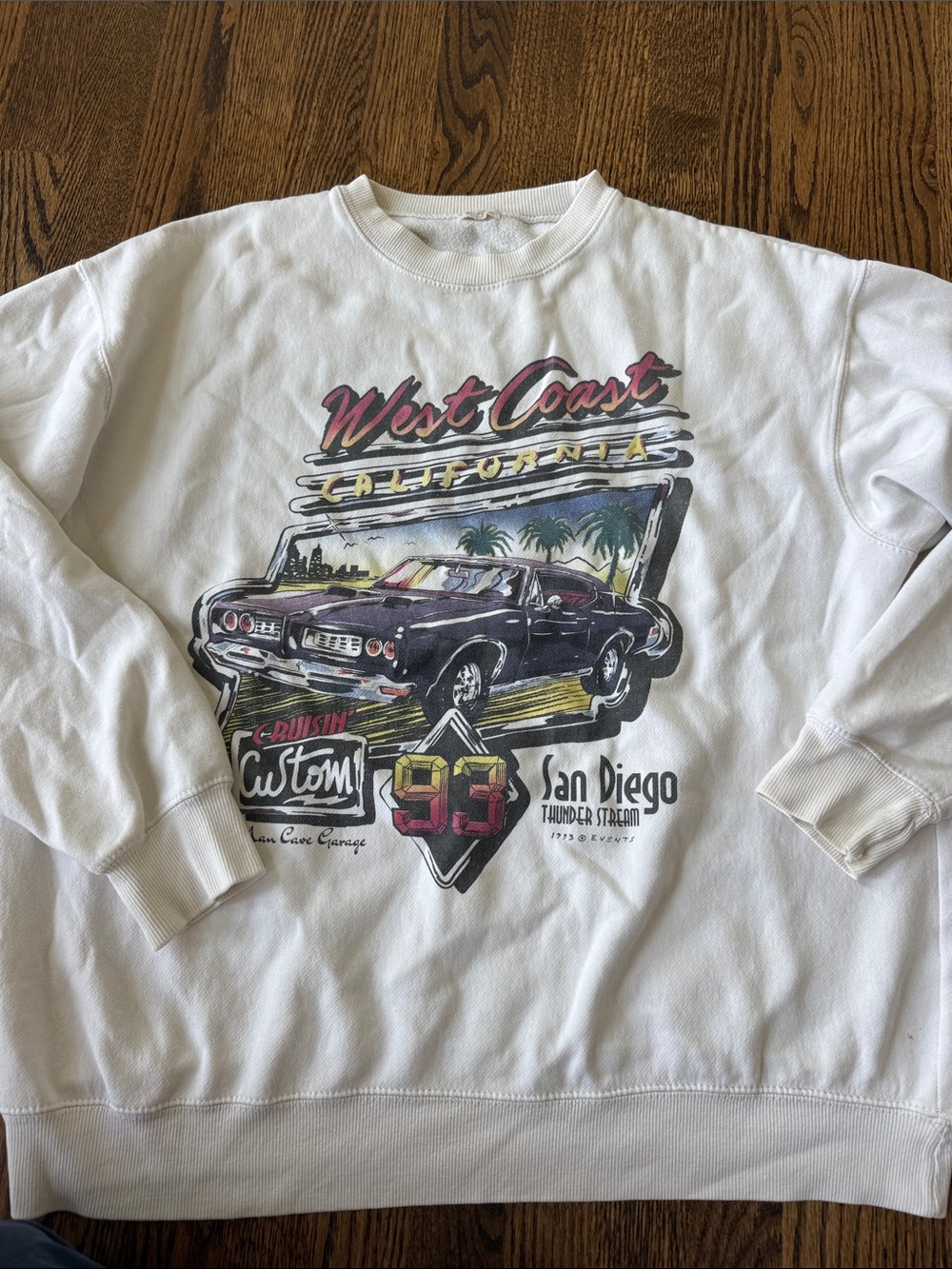Brandy Melville White West Coast California Graphic Sweatshirt